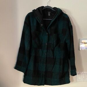 Forever 21 Black and Green Plaid Jacket